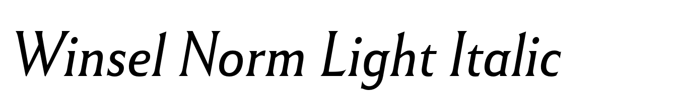Winsel Norm Light Italic